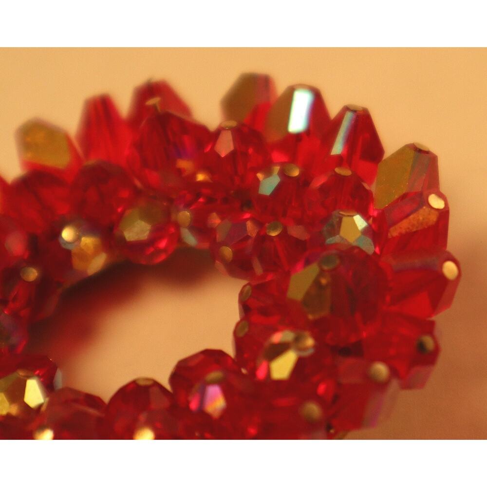 Miriam Haskell Signed Red Ab Crystals Brooch Vint… - image 6